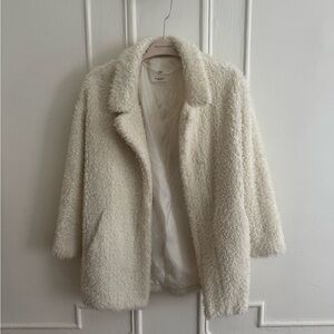 Off White Faux Fur / Teddy Jacket Size XS